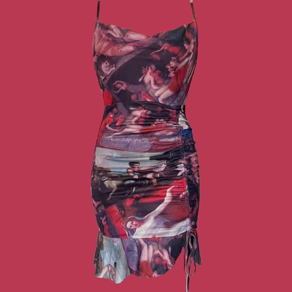Renaissance Print Mini Dress
